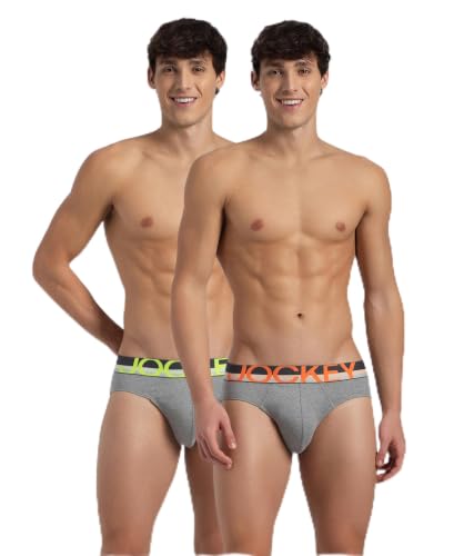 Image of Jockey FP02 Men's Super Combed Cotton Rib Solid Brief with Ultrasoft Waistband (Pack of 2)