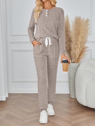 LILLUSORY 2 Piece Lounge Sets for Women Fall Lightweight Cute Soft Pajamas Two Piece Comfy Loungewear Travel Matching Set2