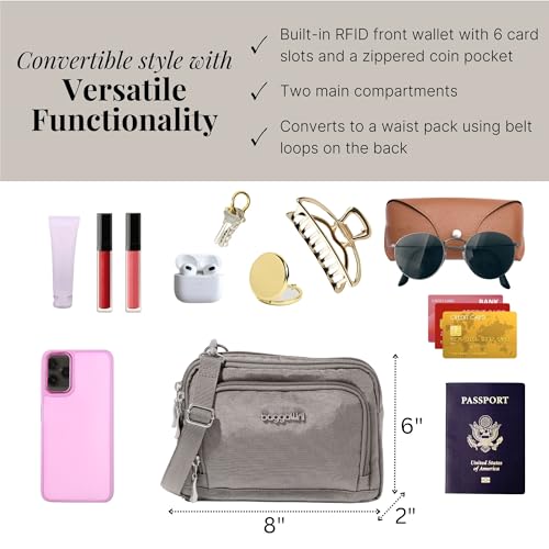 Image of Baggallini Triple Zip with Front Wallet /Trifecta RFID Wallet Crossbody