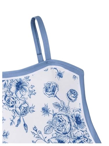 WDIRARA Girl's Two Piece Floral Print Bikini Set Bathing Suit Monokini with Tie Side Beach Skirt4