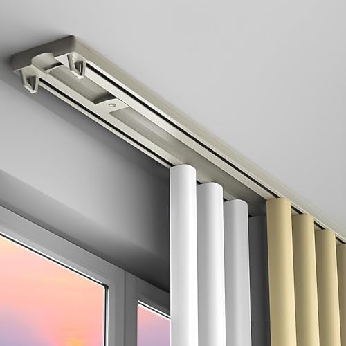 Heavy-Duty Double Track Curtain Rails System for Ceiling Mounted Room Dividers - Sliding Rail Solution