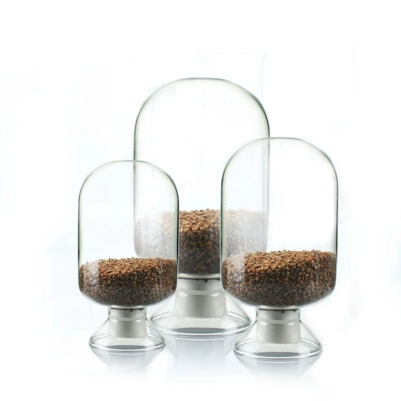 Flacon conique en verre de 125/250/500 ml - Présentoir d'échantillons de graines en forme de cœur avec bouchon en caoutchouc for utilisation en laboratoire(Round headed 125ml)