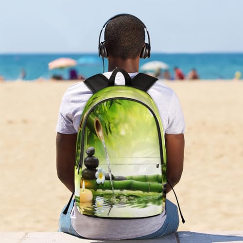 Sac à dos imprimé bambou TropicalLife avec compartiment ordinateur portable 17,4L - 7