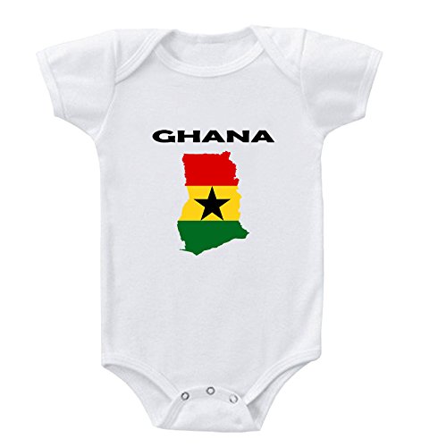 Baby Bodysuit Ghana Funny Cotton Boy & Girl Clothes White