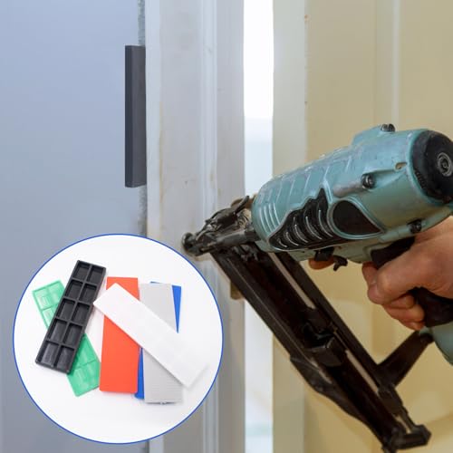 Image of 120 PCS Plastic Flat Shims Assorted Size Structural Tile Shims for Leveling, Six Sizes (3 /64, 5 /64, 1 /8, 5 /32, 13 /64, 15 /64 Inch), Grey, Green, White, Red, Blue and Black