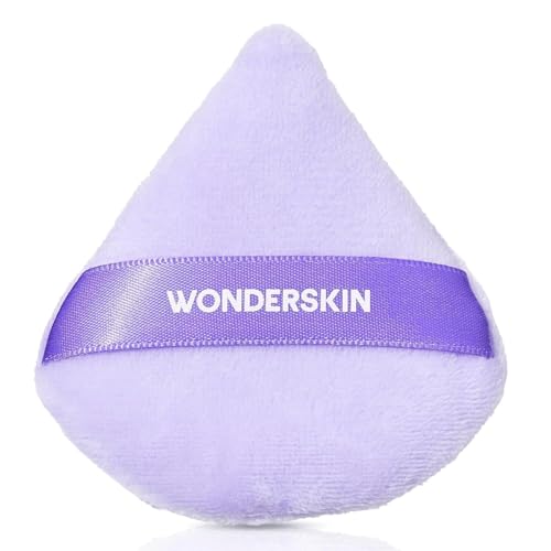 Wonderskin FYP Powder Puff - Triangle Soft Velour Makeup Puff For Loose or Pressed Setting Powder