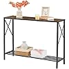 Tajsoon Console Table, Industrial entryway Table, Narrow Sofa Table with Shelves, Entrance Table for Entryway, Hallway, Living Room, Foyer, Corridor, Office, Rustic Brown