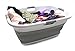 SAMMART 49L Collapsible 4 Handled Laundry Basket-Foldable Storage Container-Portable Washing Bin-Space Saving-Pet Bath Tub,Water capacity 37L (1, Grey), Size: 25.4 x 18.7 x 10.25 inches