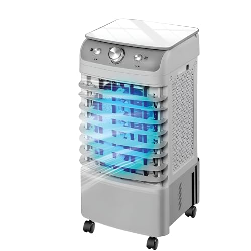 Portable Air Conditioner with 12L Large Water Tank 50W Portable Air Cooler with 3 Air Flow Levels and 3 Different Speeds with Wheels for Home Office