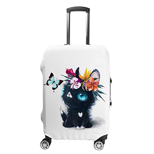 Housse valise chat noir anti-rayure pour éviter les vols de bagages