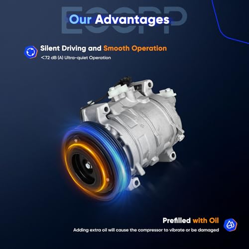 Image of ECCPP AC Compressor for Honda for Accord 2.4L 2008-2012 | for Honda Crosstour 2.4L 2012-2015 Fast Cooling AC Compressor with Clutch