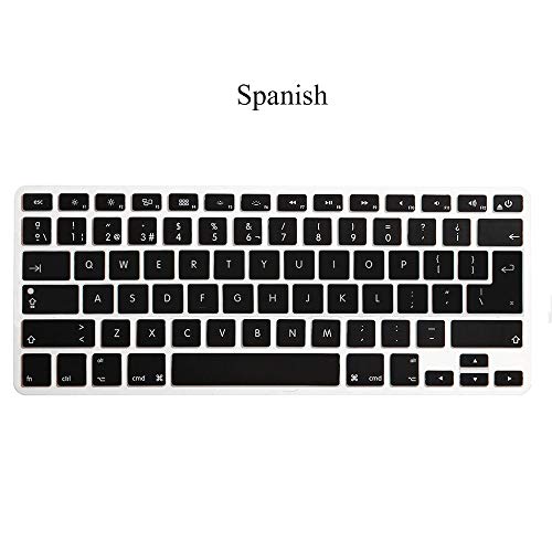 CTGVH Cubierta del Teclado, Keyboard Cover,Funda, Protector de Silicone, Silicona para MacBook Pro 13 15 17 Air 13(Distribución Española) Negro