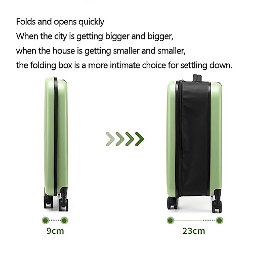 Collapsible Suitcase Set 20/24 Inch, Portable Folding Carry On Luggage, ABS+PC Harshell Spinner Luggage With Retractable Handle, Fully Collapsible for Travelling and Shopping ( Color : Gray , Size : 22