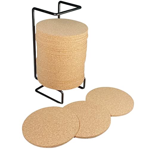 Cork Coasters For Coffee Table,Pack Of 30 For Drinks Absorbent 3.5Inches Tea Or Coffee Coaster Set Round Heat Resistant Bar Coasters #TOP6