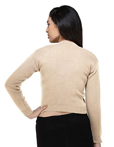 Image of Women Winter Wear V-Neck Full Sleeves Regular Fit Woollen Blouse