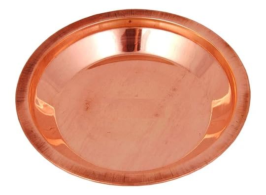 BRACOP® Plato de Cobre Puro para Servir Pooja India vajilla Plato de Cobre Plato Redondo para Pooja Religiosa hindú decoración para templos Accesorios para Pooja Utensilios de Cobre Regalos de Boda