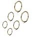 THUNARAZ 3 Pair Stainless Steel 16G Sleeper Earrings Septum Clicker Nose Lip Ring Body Piercing Golden Tone