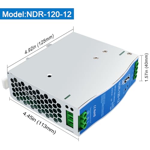 Image of NDR120-12 DC 12V Din Rail Power Supply Slim 120w 10A(Input:100-240VAC,Output:12VDC,50 /60HZ) Switching Adapter(Volts of Direct Current, 12)