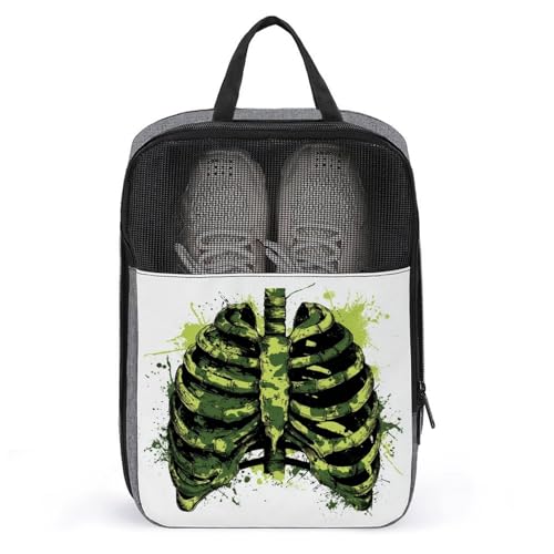 Bolsa de zapatos de graffiti con contorno de jaula acanalada en colores camuflados para viajes, uso diario, bolsa de almacenamiento antipolvo para zapatos de golf