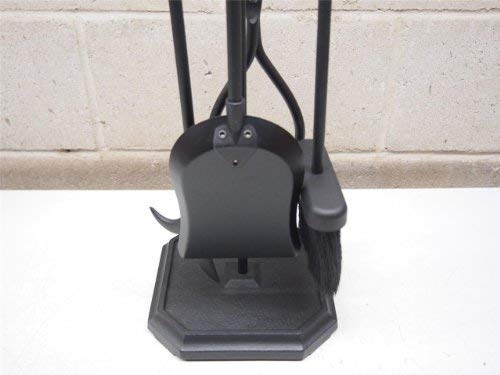Minuteman International Neoclassic 5-piece Fireplace Tool Set, Black, Square Base - Thumbnail 3