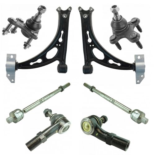 TRQ Front Steering & Suspension Kit Ball Joint Control Arm Tie Rod Compatible with 2006-2009 Audi A3 A3 Quattro 2007-2014 Volkswagen Eos 2010-2014 Golf 2007-2013 GTI Jetta 2008 R32