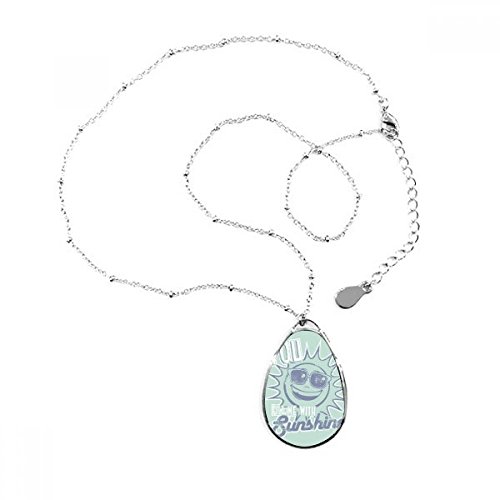 Collier pendentif goutte de verre soleil bleu, un cadeau poétique