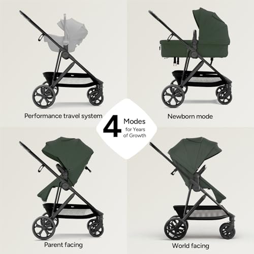 Image of Mompush Wiz Pro 2-in-1 Baby Stroller, Full-Size All-Terrain Premium Stroller with Newborn Mode and Reversible Seat, Snack Tray Included, Large UPF 50+ Canopy & Storage Basket