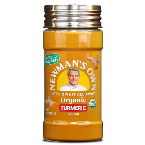 Newman's Own Organic Ground Turmeric; Golden Hue to Curries, Rice, Smoothies, USDA Organic Certified, Non-GMO, Kosher Certified, 2.15 Oz. Bottle