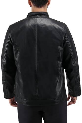 Image of X-Ray Men's Slim Fit Faux-Leather Moto Jacket with Removable Hood