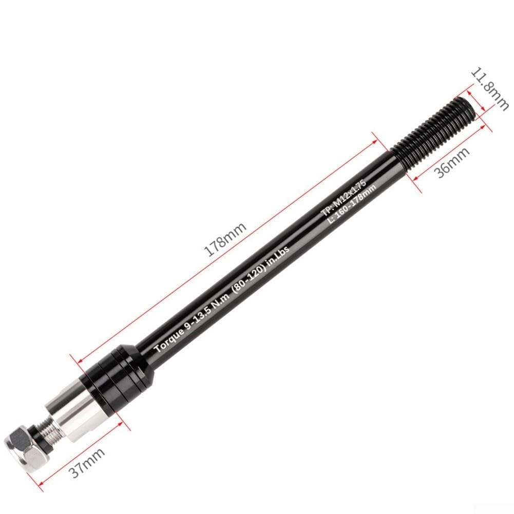 Oniissy Adaptador de eje pasante para remolque de bicicleta, eje de horquilla delantera de 160-178 mm P1.0/1.5/1.75, eje de remolque de bicicleta antiy resistente al desgaste, garantiza una larga vida