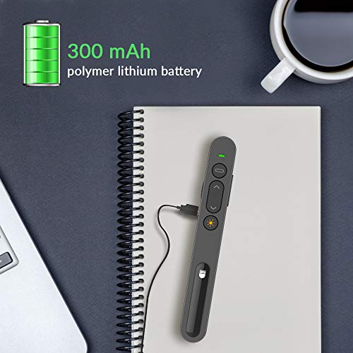 Wireless Presenter Remote, Presenter clicker with Green Light,Updated Presentation Remote 2.4GHz PowerPoint PPT Clicker for Classroom, Lecture Hall, Conference Room, Exhibition Hall, etc. (Black)