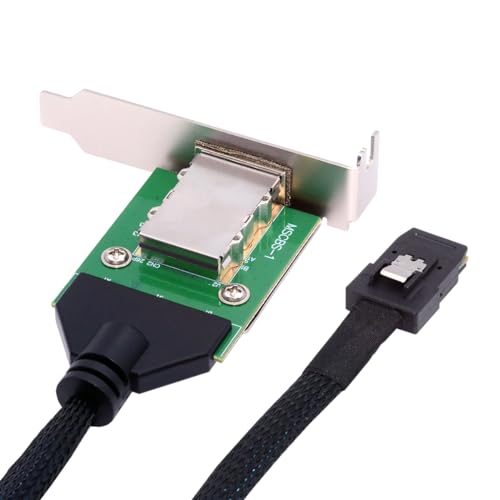 cablecc Mini SAS SFF-8087 Male to External SFF-8088 Female Extension Internal Cable PCBA with Low Profile Bracket 50cm
