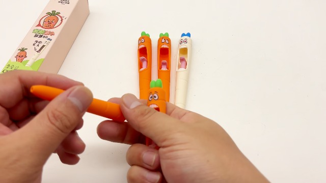 Screaming Carrot Gel Pens 4er Set - Lustige Karotten Stifte Für Schule & Büro
