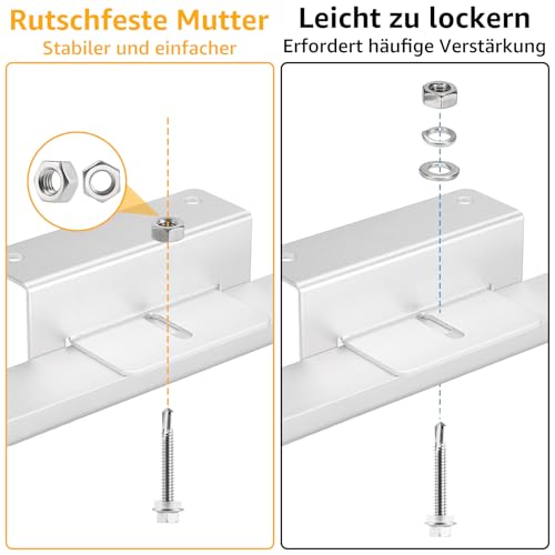 LOLYSIC 12 Stück Solar Panel Z Brackets Holder, Solarmodul Z-Halter mit Muttern und Schrauben, Solarpanel Dachmontage Z Halterungen für Wohnwagen, Boot, Wand und Andere Nicht-Träger Dachhalterungen