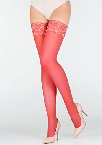 Marilyn Erotic Lace Silicone Band Hold-ups Thigh Highs (S/M, Grey)