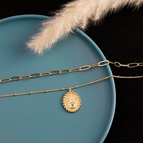 Image of MEVECCO Dainty Pendant Layered Necklaces for Women