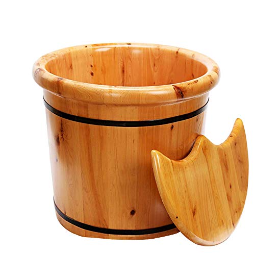Seau en bois pour bain de pieds en bois massif isolé pour pédicure et soin de beauté