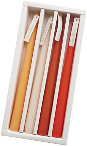 4 PCS Citrus Scented Orange Gradient Color Scented Taper Candles Smokeless Candle Long Candles Wax Colored Taper Candles for Decor Wedding,Festival and Special Occasions,10 INCH