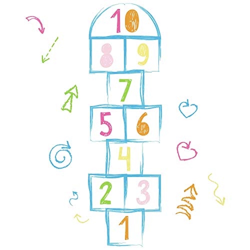 RoomMates Hopscotch Peel and Stick Giant Wall Decals, Pink, Orange, Yellow, Green, Blue - Image 4