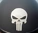 High Viz Inc Badass Skull Helmet Decal WHITE REFLECTIVE- 2 1/8" x 3" die cut vinyl decal for cars, trucks, windows, boats, tool boxes, etc NOT PRINTED!