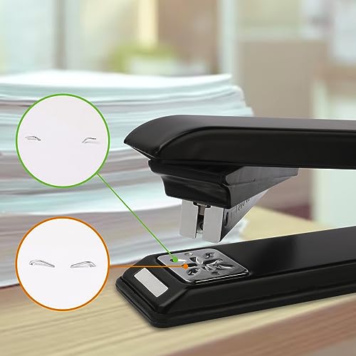 Eagle 360° Drehbar Hefter, 【24/6 26/6 Heftklammern】 Platzsparend Multi Winkel Mini Heftgerät Tacker für Schule Schreibtisch Büro, schwarz