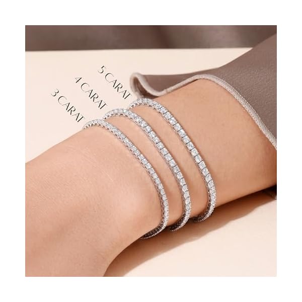 14K White Gold Tennis Bracelet With 3.00-5.00 TCW Lab Grown Diamond, 6.5"/7" Length, IGI Certified, Classic Diamond Bracelet, 4 Prong (E-F Color, VVS-VS), Tennis Bracelet For Women, Fine Jewelry - Image 5