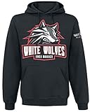 The Witcher White Wolves Hombre Sudadera con Capucha Negro L