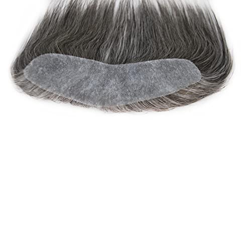 Suncolorhair Mens Hairline Toupee Front Hair Loss Thinning Hair in Forehead (240-Dark Brown+40% Gray)