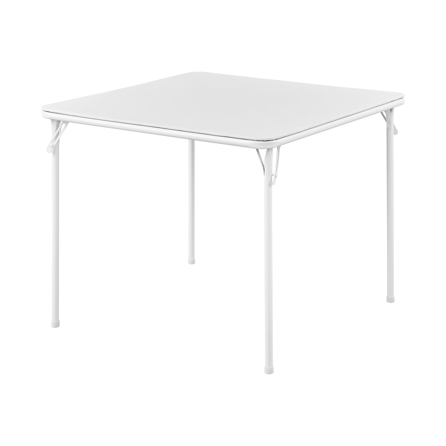 KAIHAOWIN Square Folding Table, Portable Vinyl Upholstery Card Table, Heavy Duty Multi-Functional design for Indoor and Outdoor Use, Ideal for Party, Picnic, Camping- White