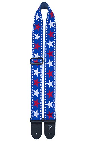 Perri's ペリーズ ジャガード ギターストラップ TWS-7068 RED, WHITE & BLUE