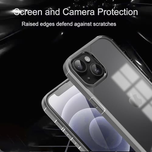 Image of KARWANBack Cover |Shockproof Bumper Case | Full Camera Protection | Raised Edges | Super Soft Side TPU | Bumper Case for iPhone 15 - Grey