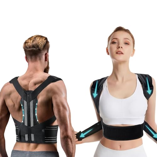 ETRSAIRL Posture Corrector For Men And Women, Comfortable Upper Back Brace Posture Corrector, Adjustable Back Straightener,Prevent Hunchback, Improve Posture(M) ETRSAIRL Posture Corrector For Men And Women, Comfortable Upper Back Brace Posture Corrector, Adjustable Back Straightener,Prevent Hunchback, Improve Posture(M)