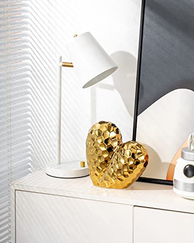 Kiiwaa Gold Heart Decor, Gold Decor For Table Living Room Bedroomtv Stand Mantle, Mother 'S Day Wedding Valentines Gift, Ceramic Modern Statue (Gold) #TOP3