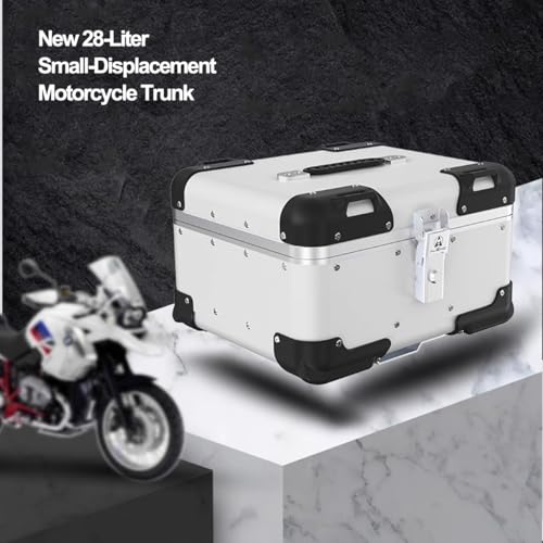Coffre en Aluminium Noir pour Moto de 28L Finition Haute Qualité